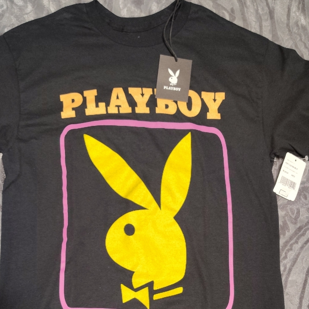 Playboy Black T-Shirt with Yellow Logo